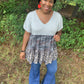 Camo Ruffle Stripe Leopard Top