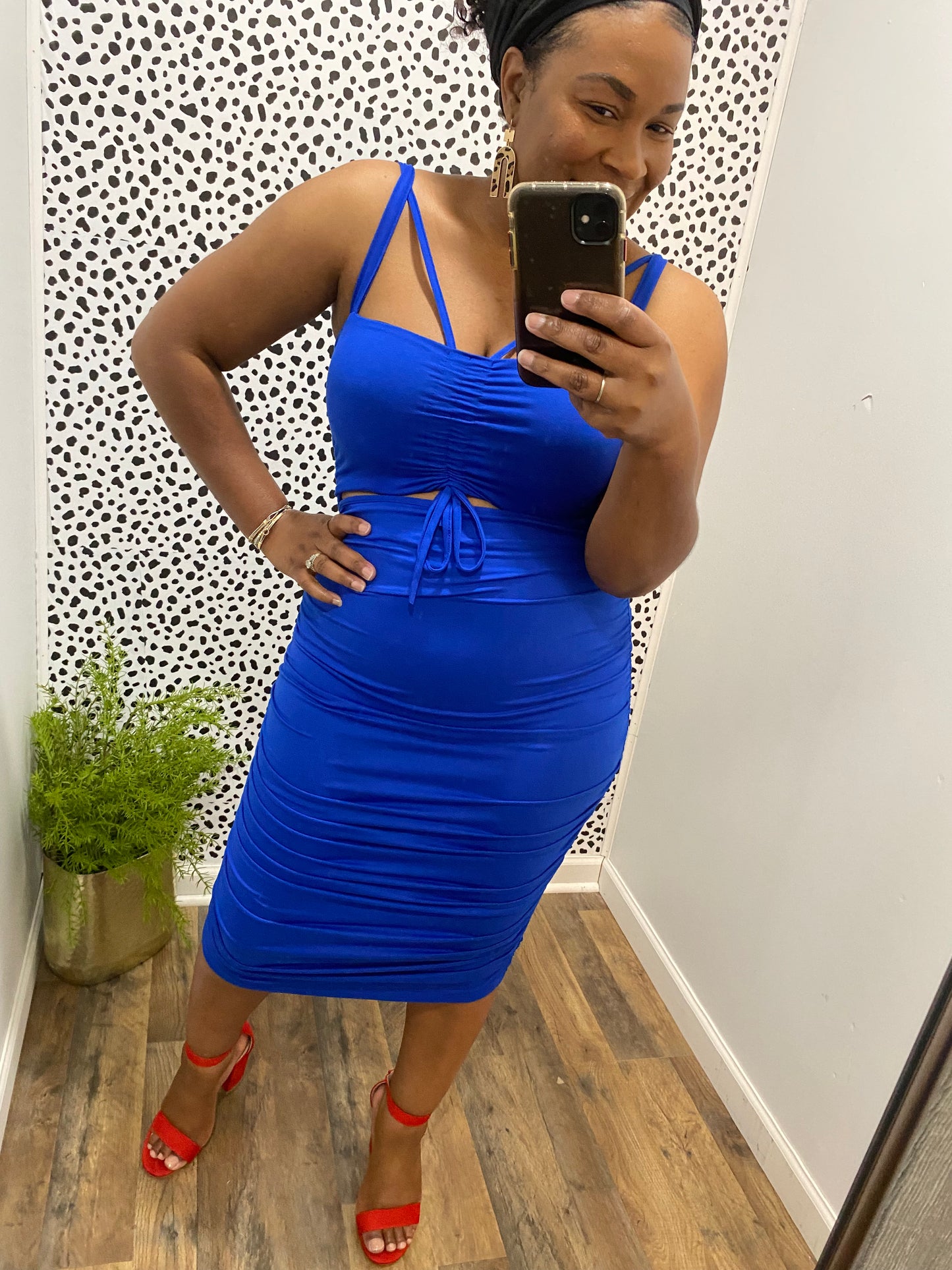 Royal Blue Cut out Dress