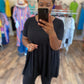 Black Empire Waist Tunic Top