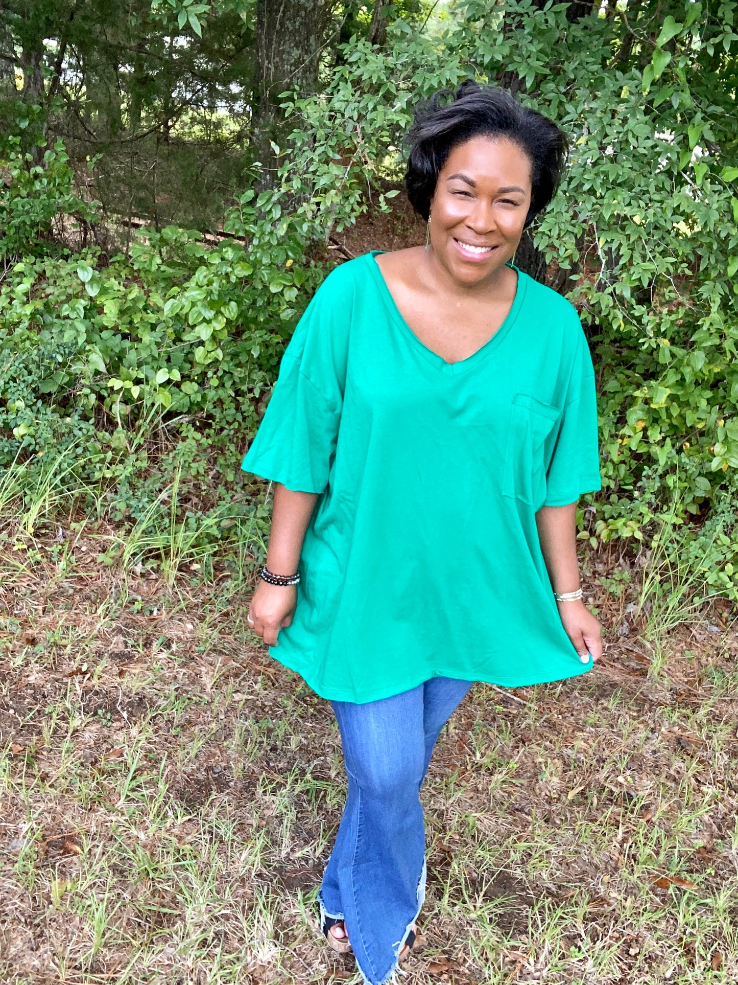 Kelly Green Boyfriend Tee