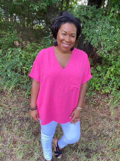 Fuchsia Dolman Top
