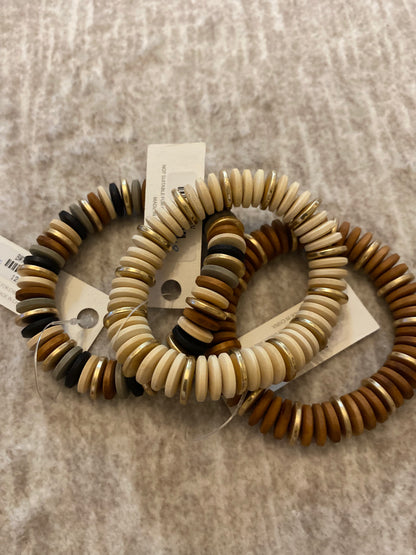 Cream Wood Beaded Bracelets