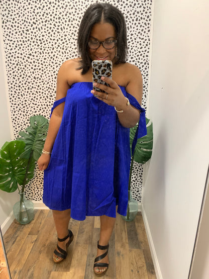 Open Shoulder Tie Dress