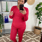 V-Neck Top And Legging Set