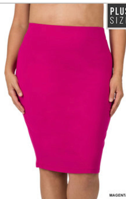 Magenta Pencil Skirt