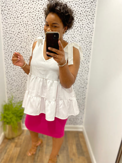 Magenta Pencil Skirt