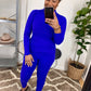 Bright Blue Mock Neck Set