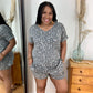 Gray Leopard Short Set