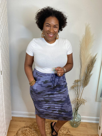 Navy Camo Skirt