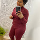 Burgundy Mock Neck Set