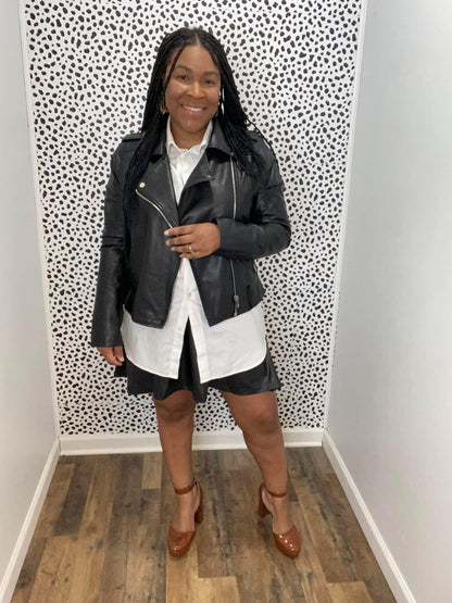 Leather Belted Jacket