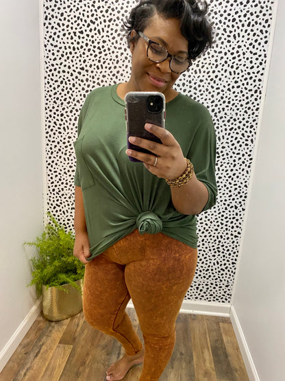 Golden Mineral Wash Leggings