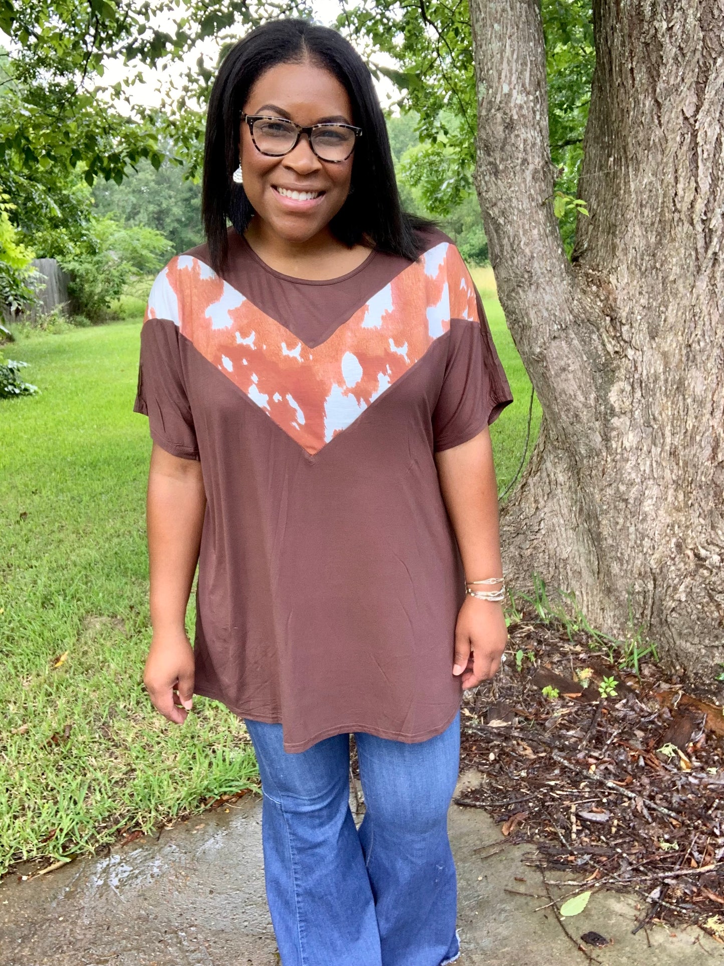 Cow Print Top