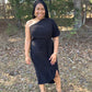 Half Sleeve Solid Knit Dress