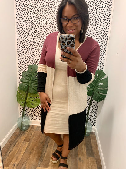Color Block Cardi