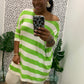 Green & Ivory Stripes