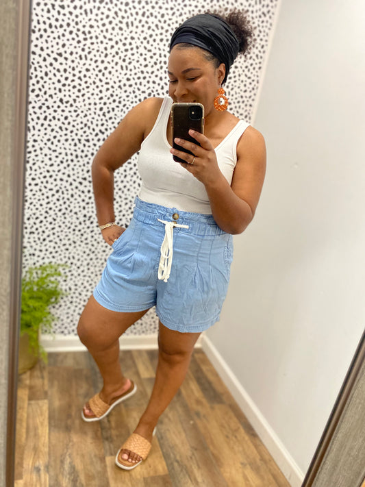 Chambray Shorts