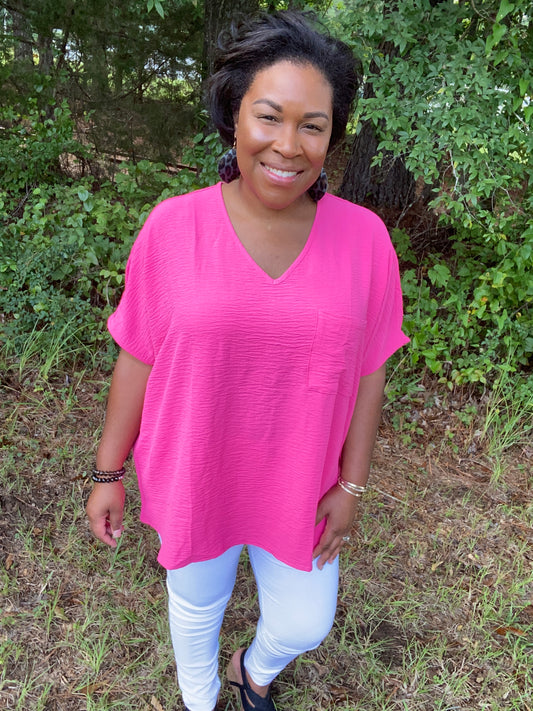 Fuchsia Dolman Top