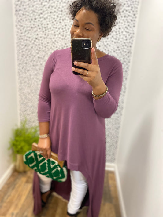 Eggplant Hi-Lo Top