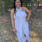 White Sleeveless Solid Knit Dress