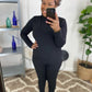 Black Mock Neck Set