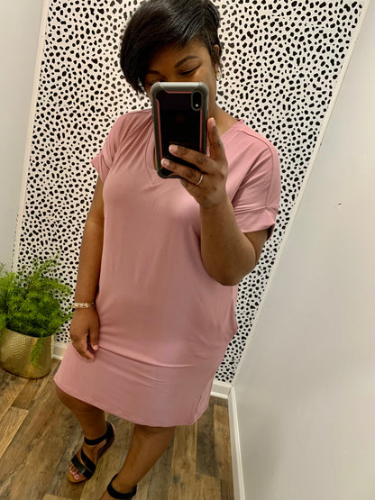 Rose V-Neck Dress