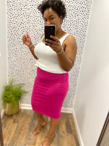 Magenta Pencil Skirt