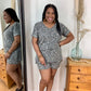 Gray Leopard Short Set