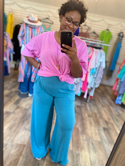 Mauve Pink Drop Shoulder Top