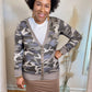 Camo Cardigan (Dusty Blue)