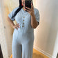 Gray Solid Knit Jumsuit