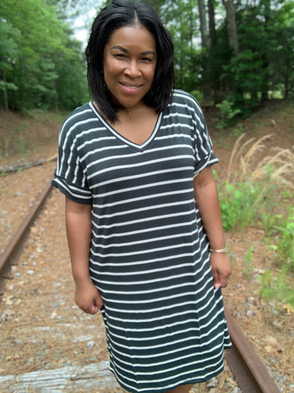 Hunter Green V-Neck Dress