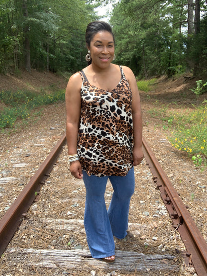 Leopard Black & Caramel Cami