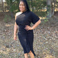 Half Sleeve Solid Knit Dress