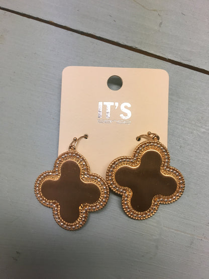 Clover And Micro Ball Earrings Sv/gd